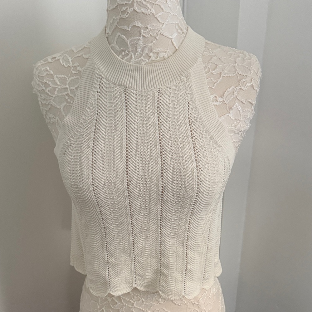 Wilfred Off White Knit Crop Top